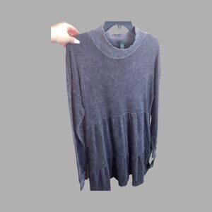 Black faded denim effect Target Wild Fable sweater dress w/ pockets